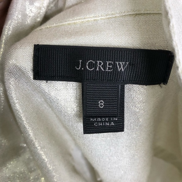🌷J. Crew | Sheer Gold Shimmer Button Down Shirt - Picture 6 of 8